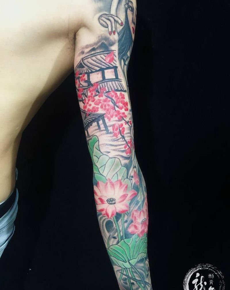 鱼你在一起纹身图片_手臂纹身图案