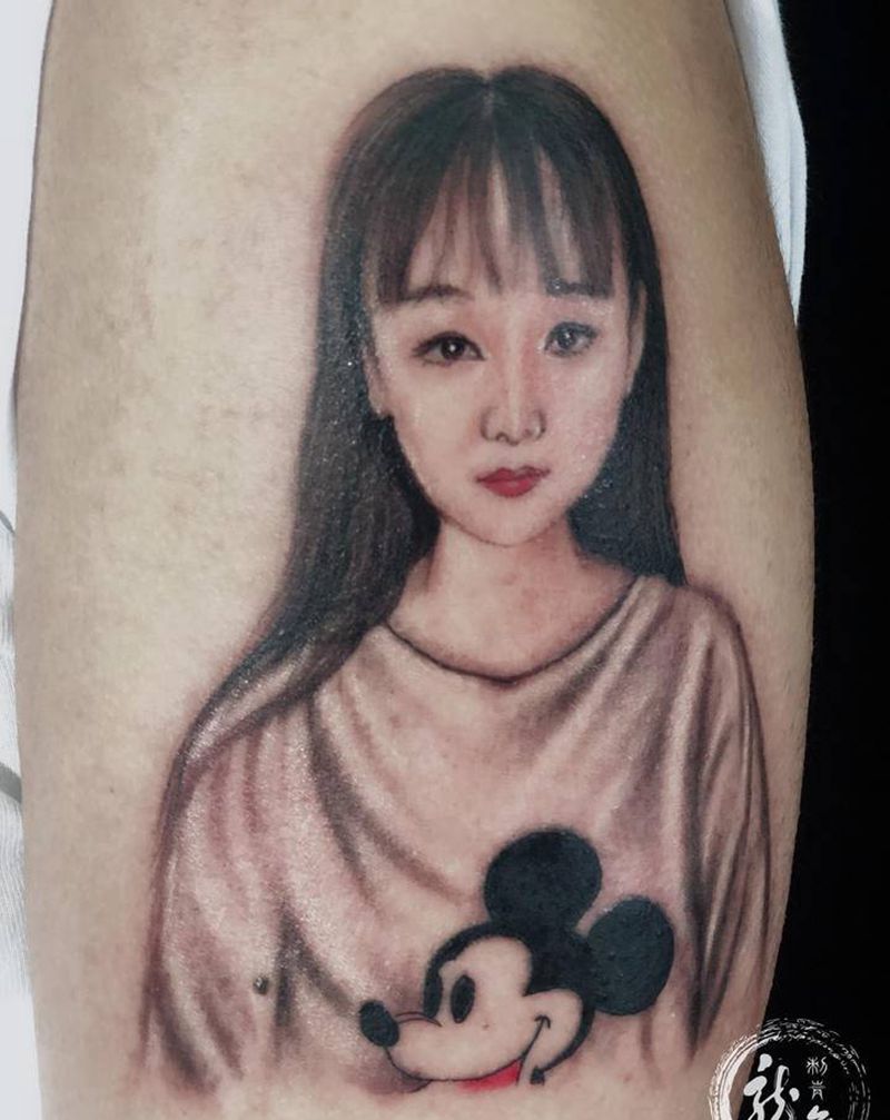 肖像定制《她》纹身图片_手臂欧美写实纹身图案