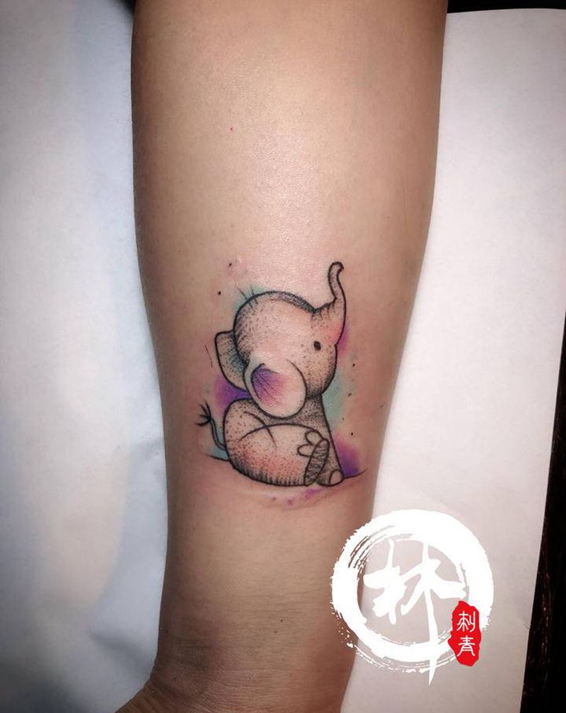 象纹身图片_手臂新传统水彩纹身图案
