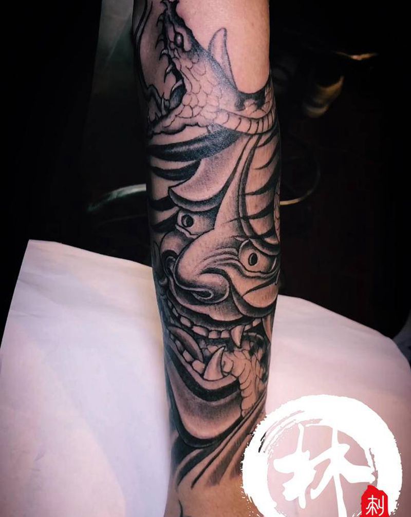 般若纹身图片_手臂新传统纹身图案