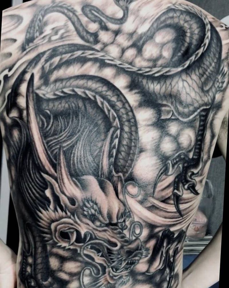 林刺青作品 无锡长安纹身图片_背部新传统纹身图案