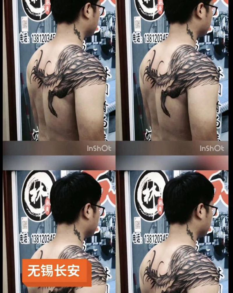 林刺青.无锡长安纹身图片_肩部背部新传统纹身图案