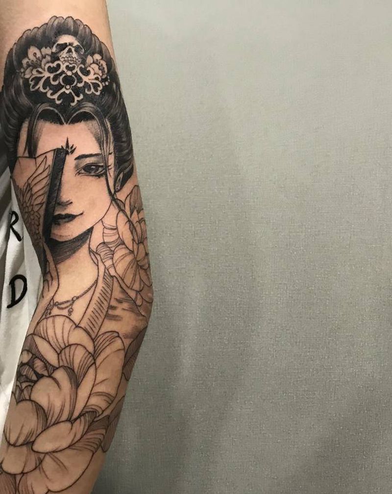 艺妓纹身图片_手臂纹身图案