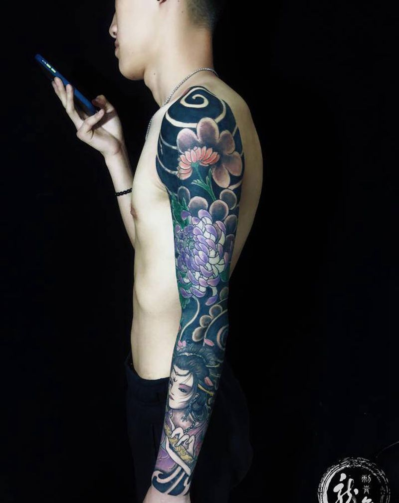 花臂遮盖旧纹身纹身图片_手臂纹身图案
