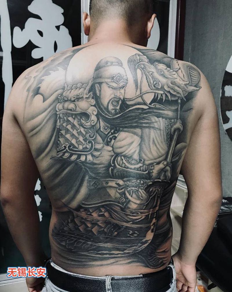 林刺青 无锡长安纹身图片_背部新传统纹身图案