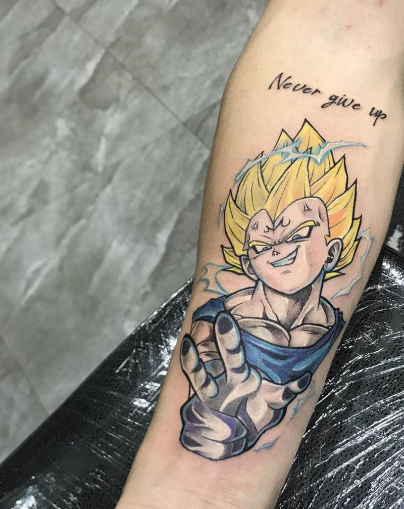 贝吉塔纹身图片_手部龙珠纹身图案