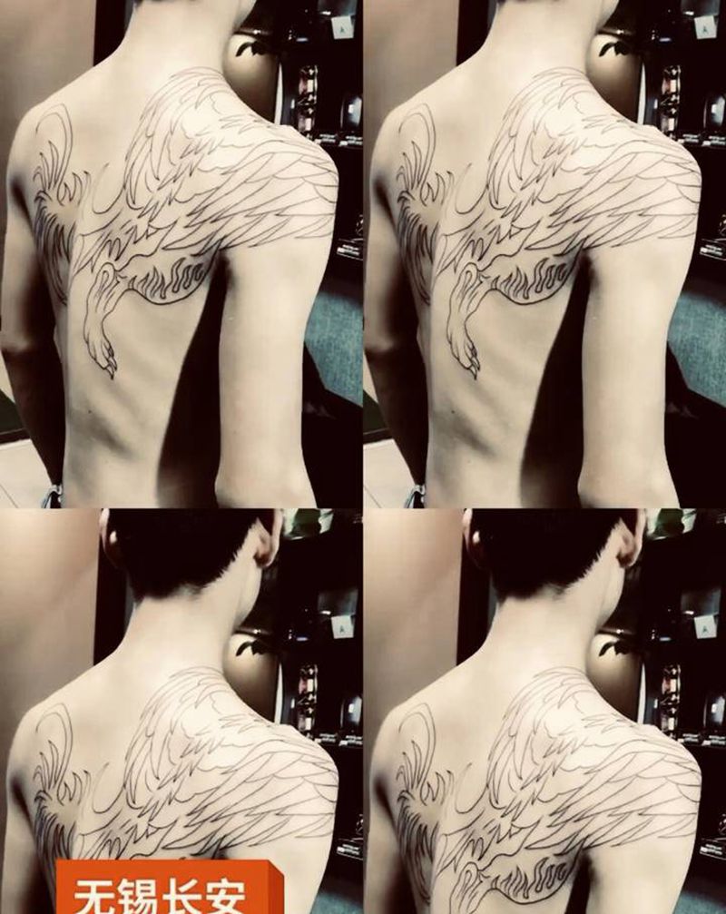 穷奇.长安林刺青纹身图片_肩部背部新传统纹身图案