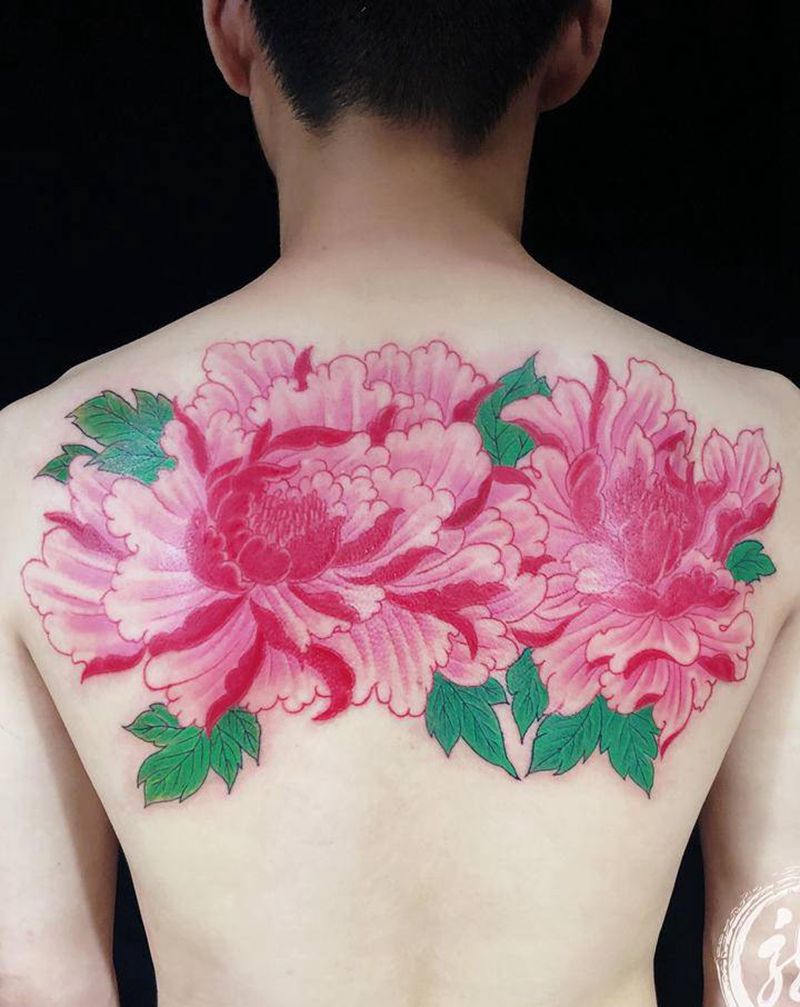 富贵荣华纹身图片_背部纹身图案