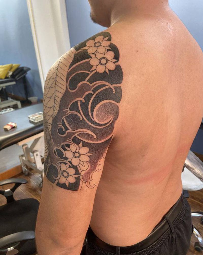 传统半甲纹身图片_老传统纹身图案