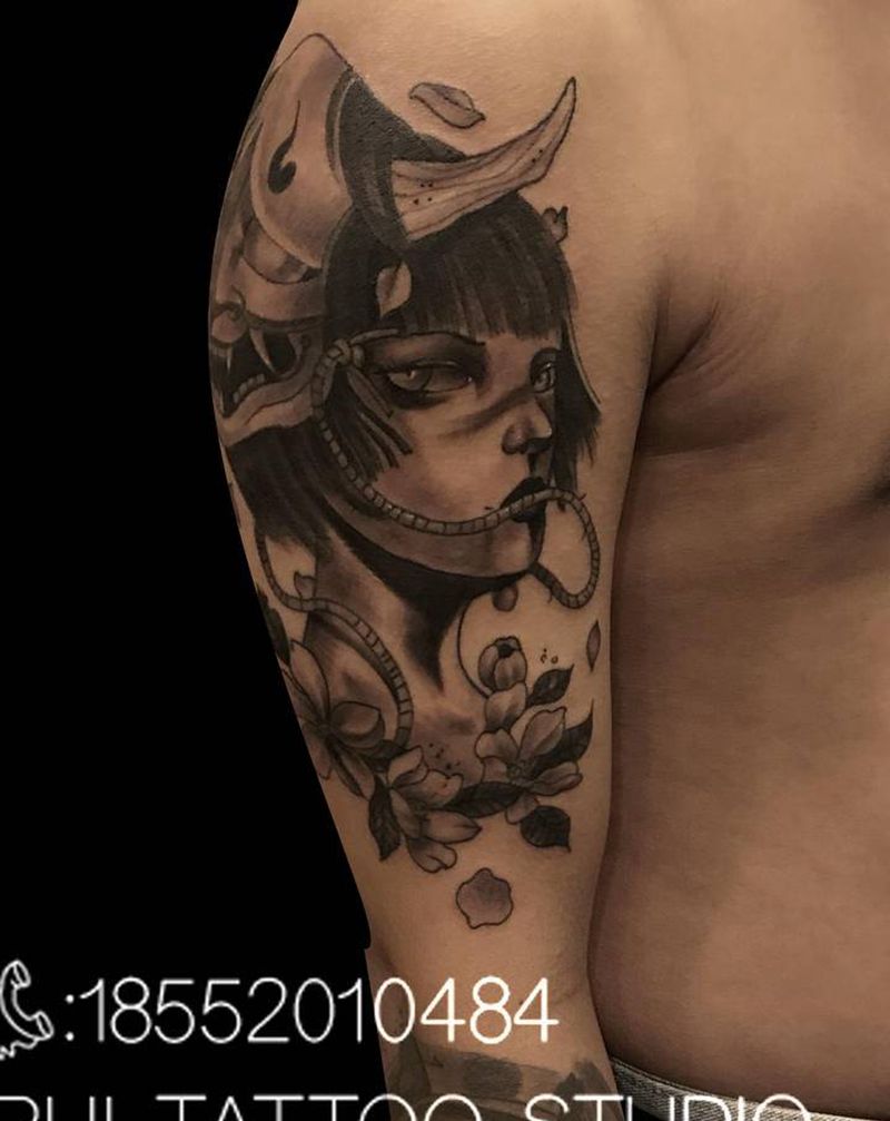 般若艺妓完成纹身图片_手臂纹身图案