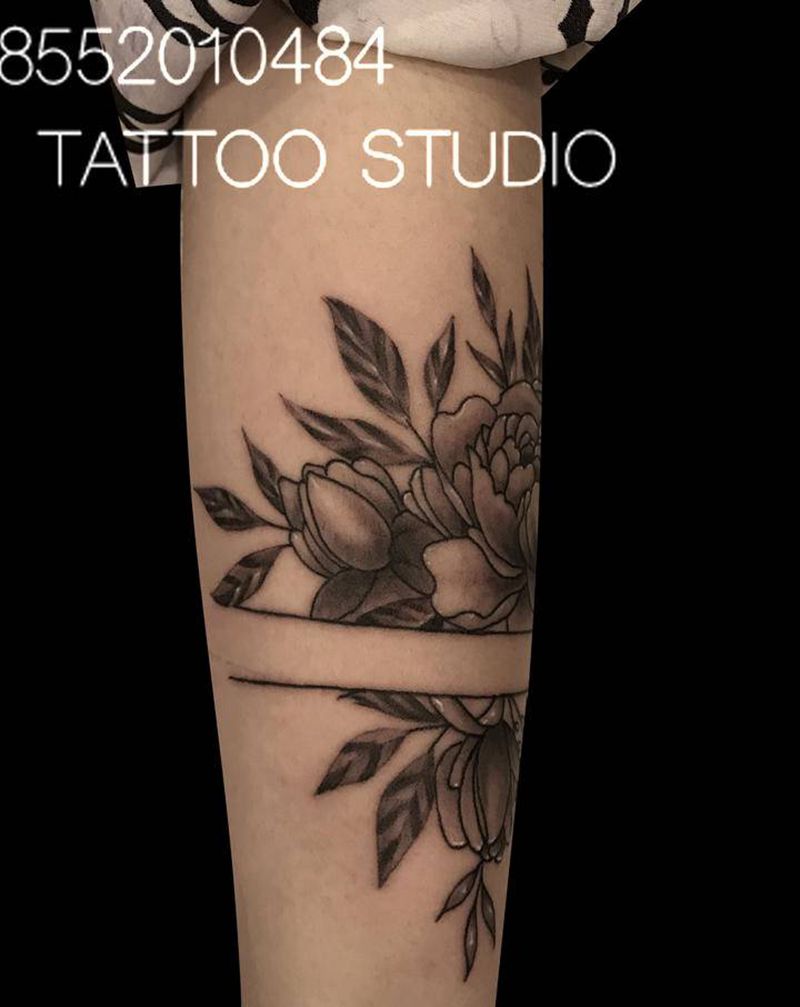 素花纹身图片_手臂纹身图案