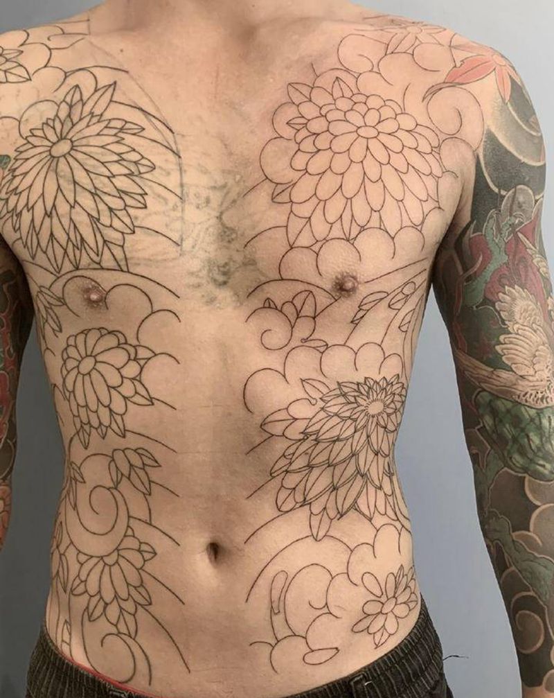 开衫纹身图片_老传统纹身图案