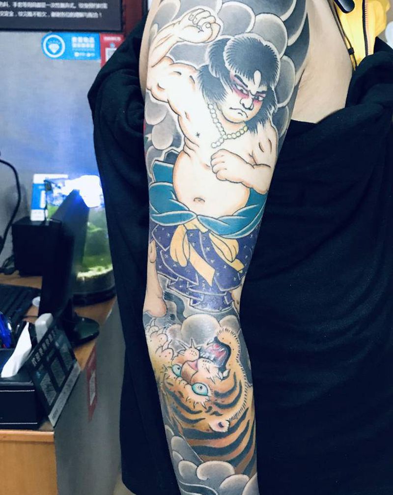 无锡长安.林刺青纹身图片_手臂老传统纹身图案