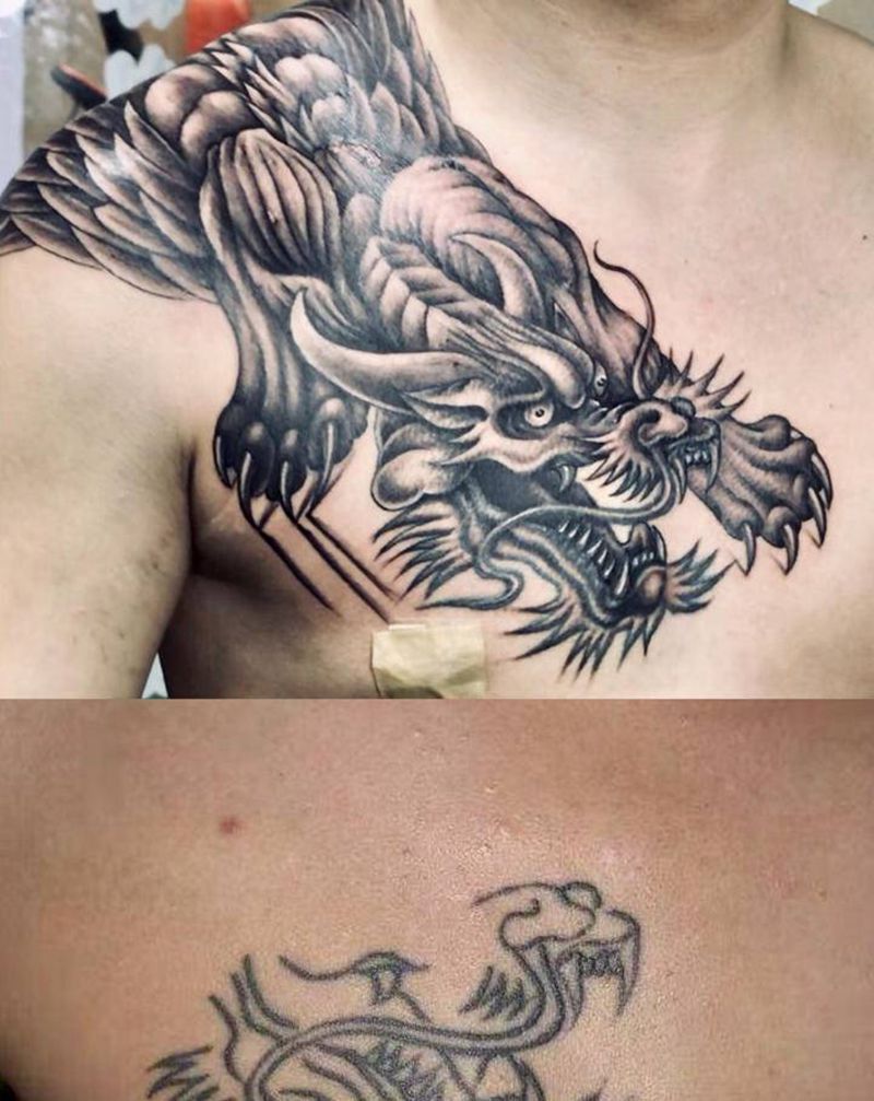 老图设计.长安林刺青纹身图片_胸部背部新传统纹身图案