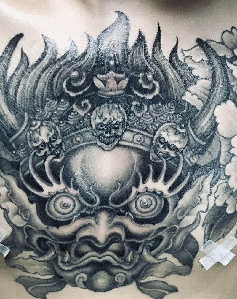 长安林刺青纹身图片_胸部新传统纹身图案