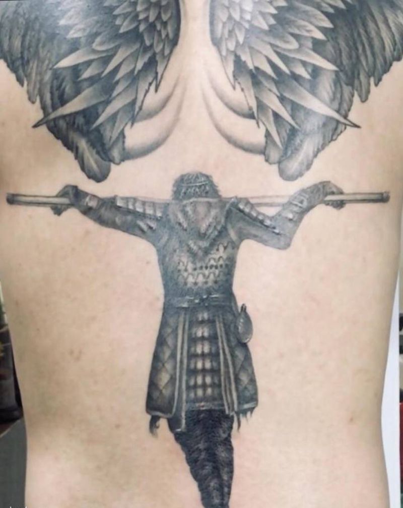 至尊宝 长安 林刺青纹身图片_背部新传统纹身图案