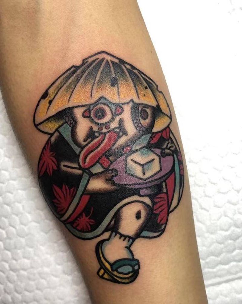豆腐小僧纹身图片_Old School日式小图纹身图案