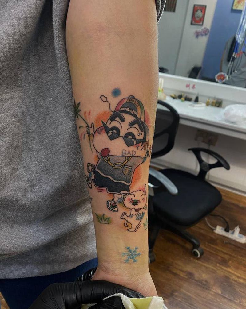 蜡笔小新纹身图片_手臂纹身图案