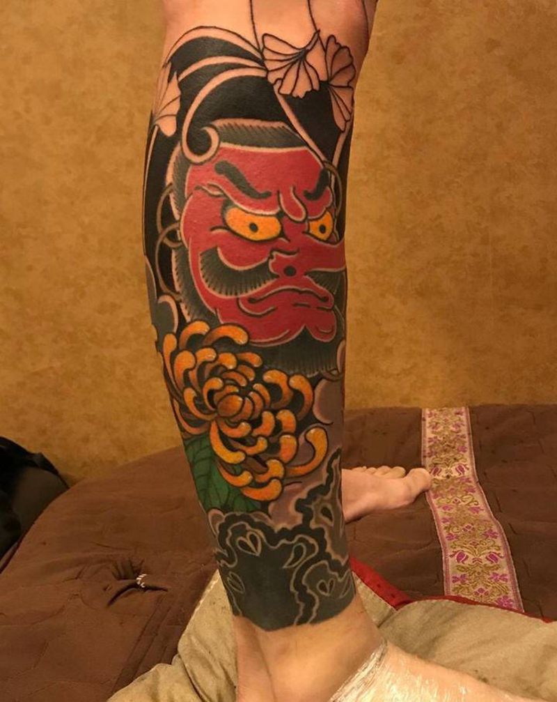 老传统天狗完成纹身图片_老传统纹身图案