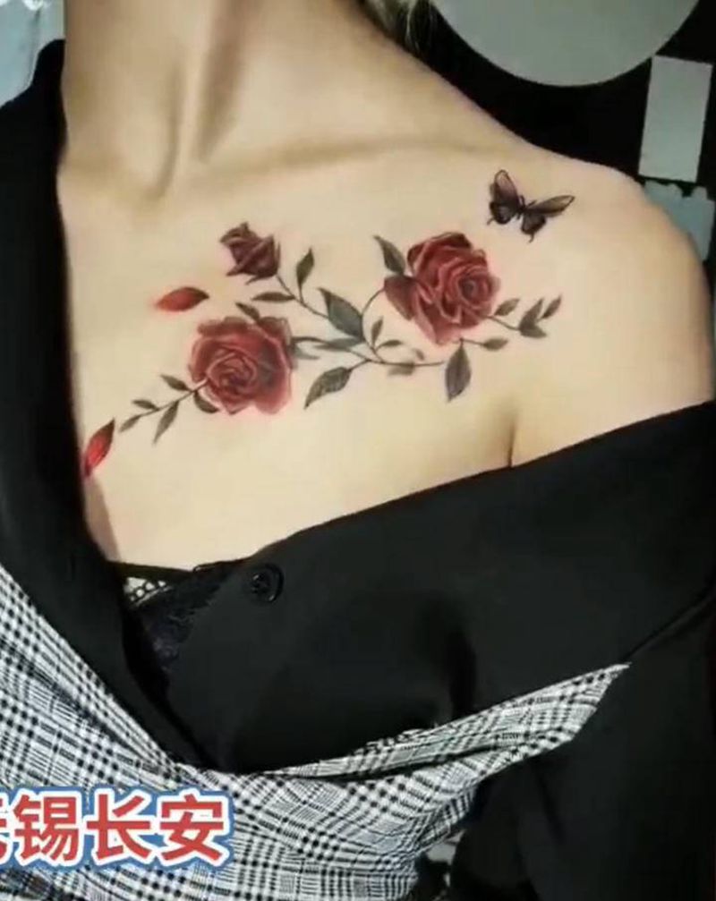 无锡长安.林刺青纹身图片_肩部胸部新传统纹身图案