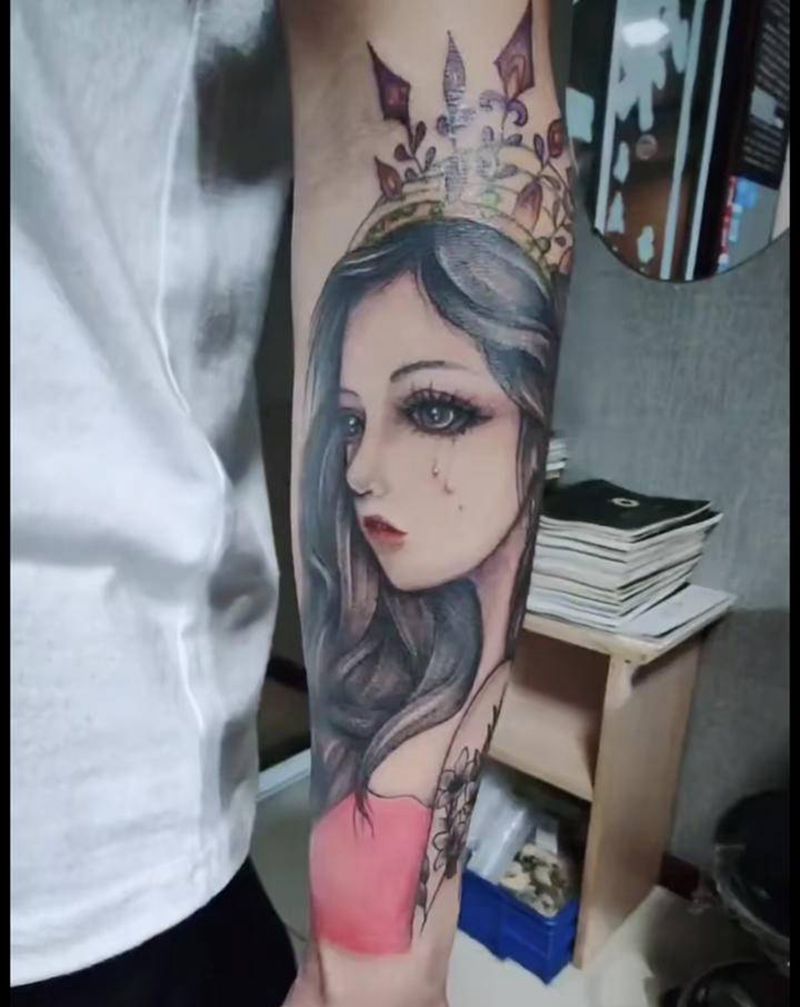 无锡长安 林刺青纹身图片_手臂新传统纹身图案