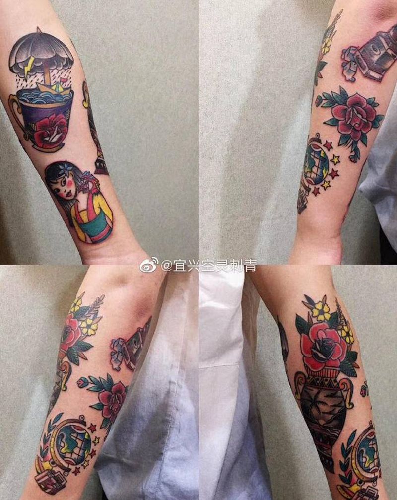 花臂纹身图片_手部纹身图案