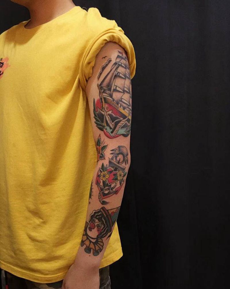 花臂纹身图片_手臂纹身图案