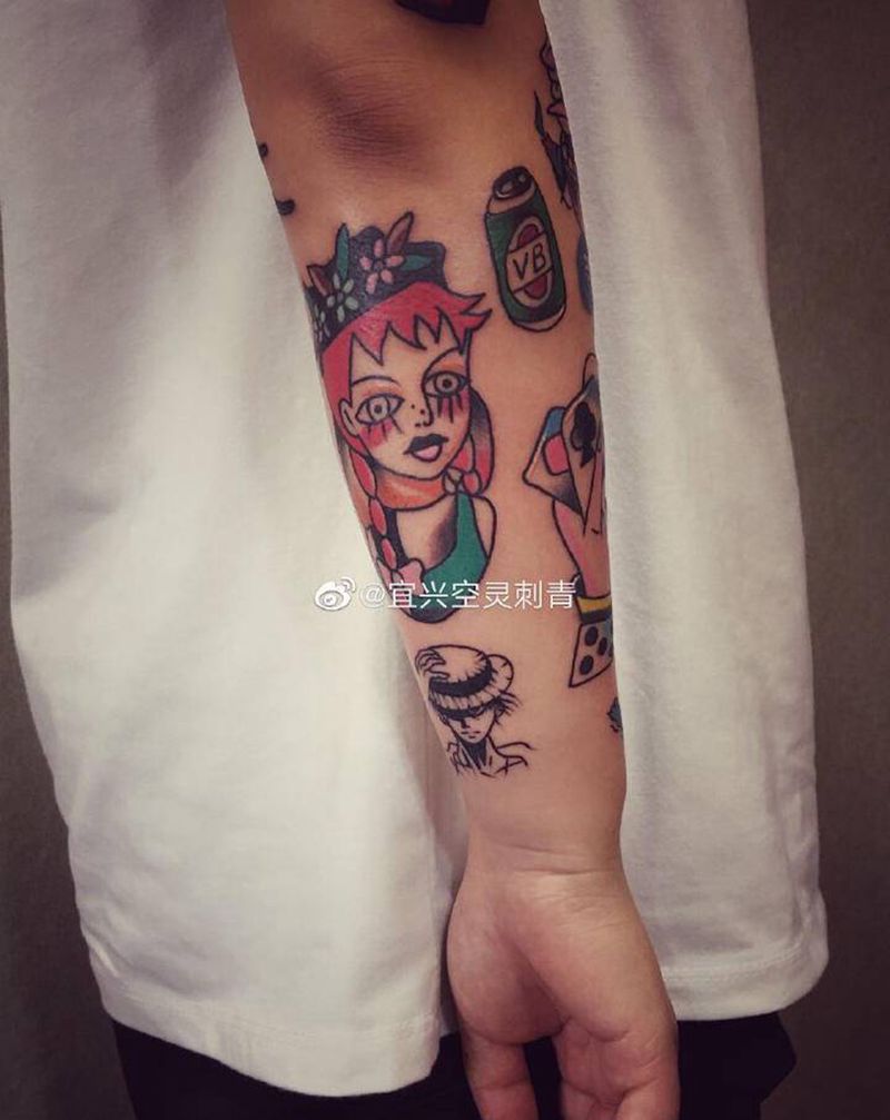 拼接小图纹身图片_手臂纹身图案