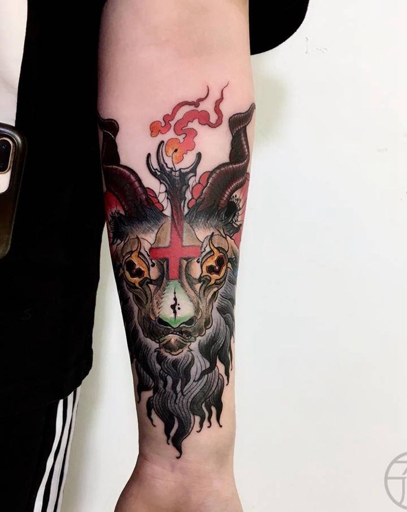 撒旦修改纹身图片_手臂纹身图案