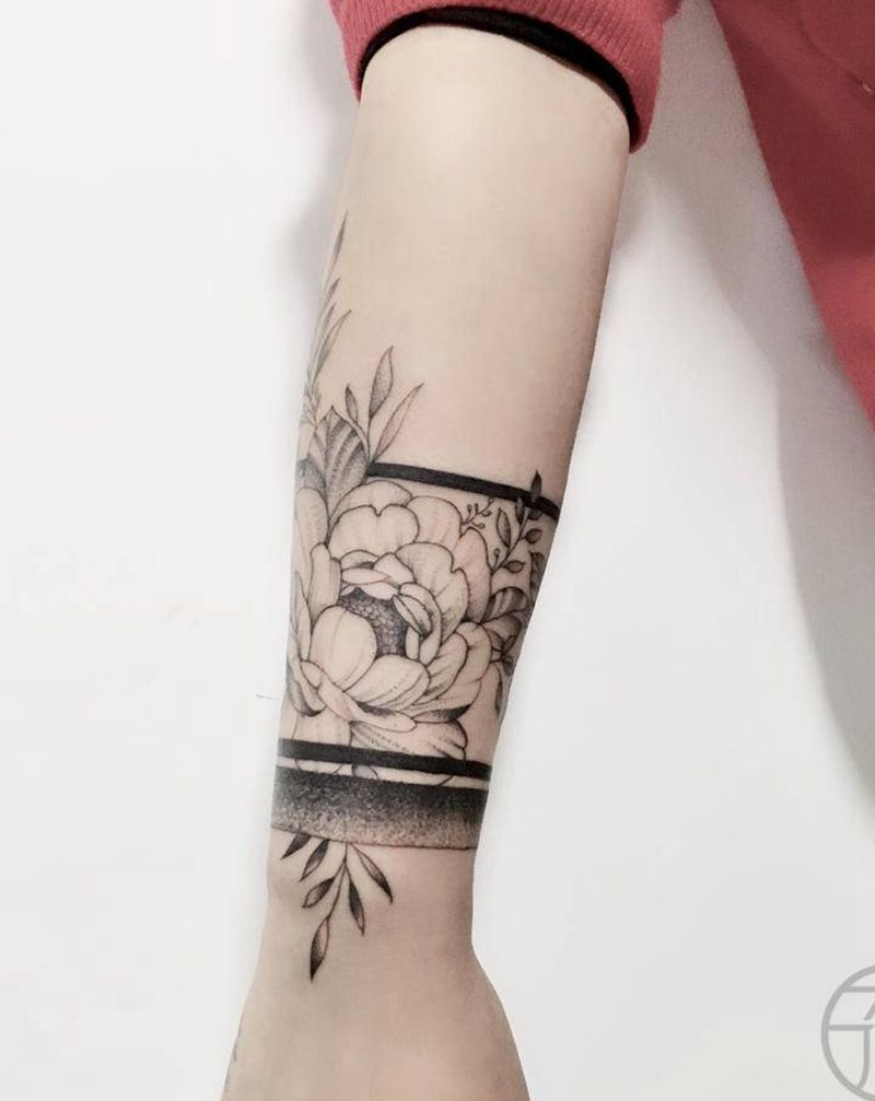 素花纹身图片_手臂纹身图案