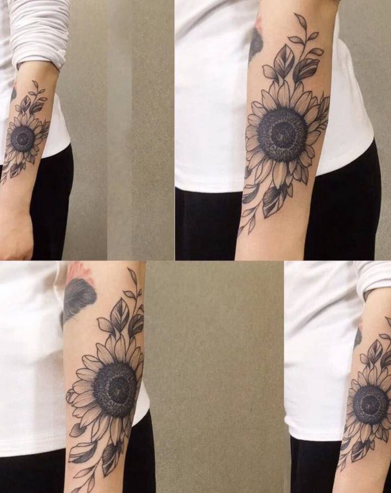 素花纹身图片_手臂纹身图案