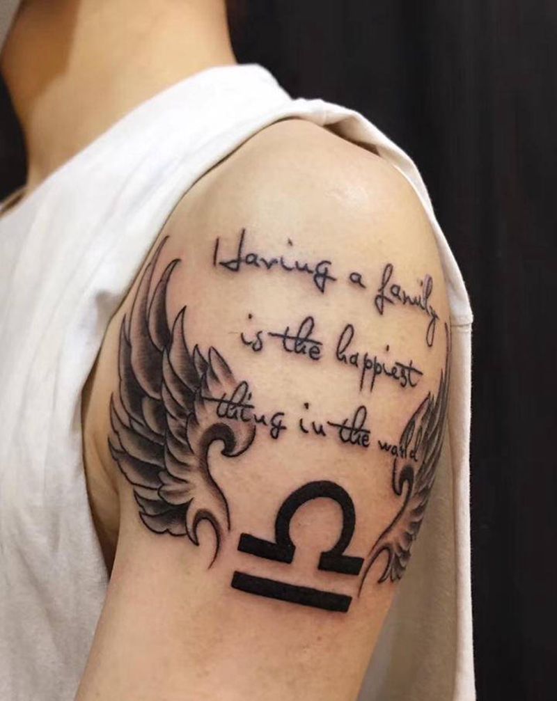 天平座纹身图片_手臂纹身图案