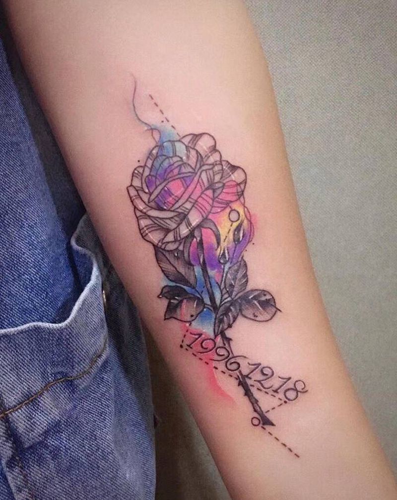 花纹身图片_手臂纹身图案