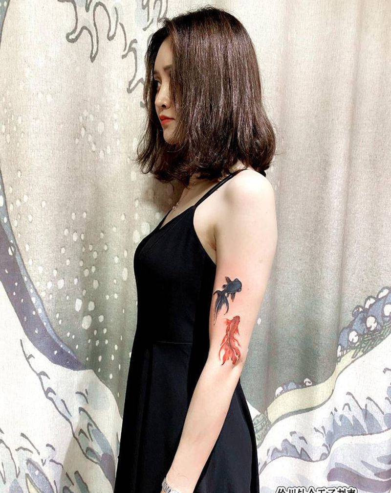 修改遮盖纹身图片_手臂水墨纹身图案