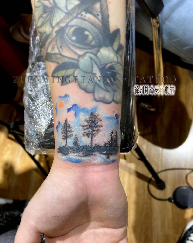 遮盖纹身图片_手臂水彩纹身图案