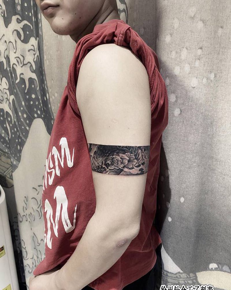 传统 臂环纹身图片_手臂新传统老传统纹身图案