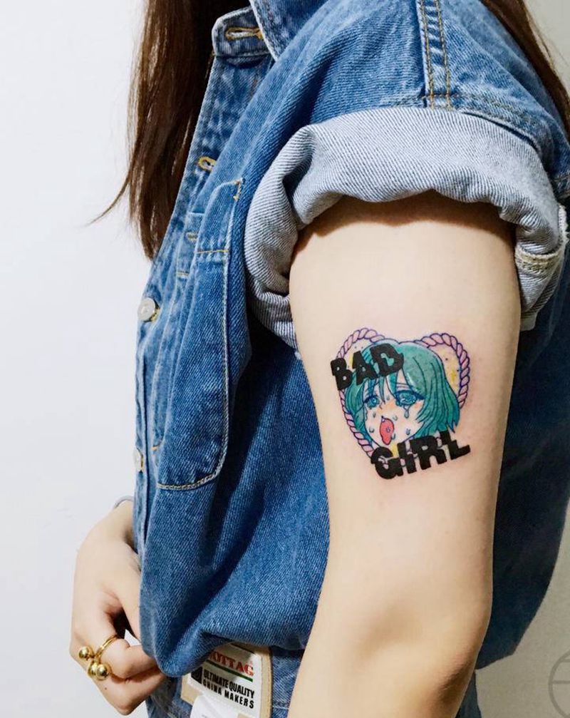 bad girl纹身图片_手臂纹身图案