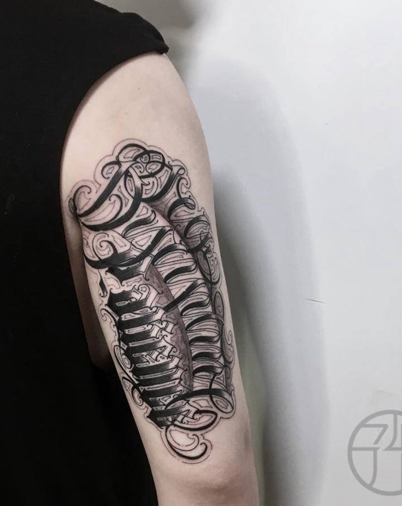 花体字纹身图片_手臂纹身图案