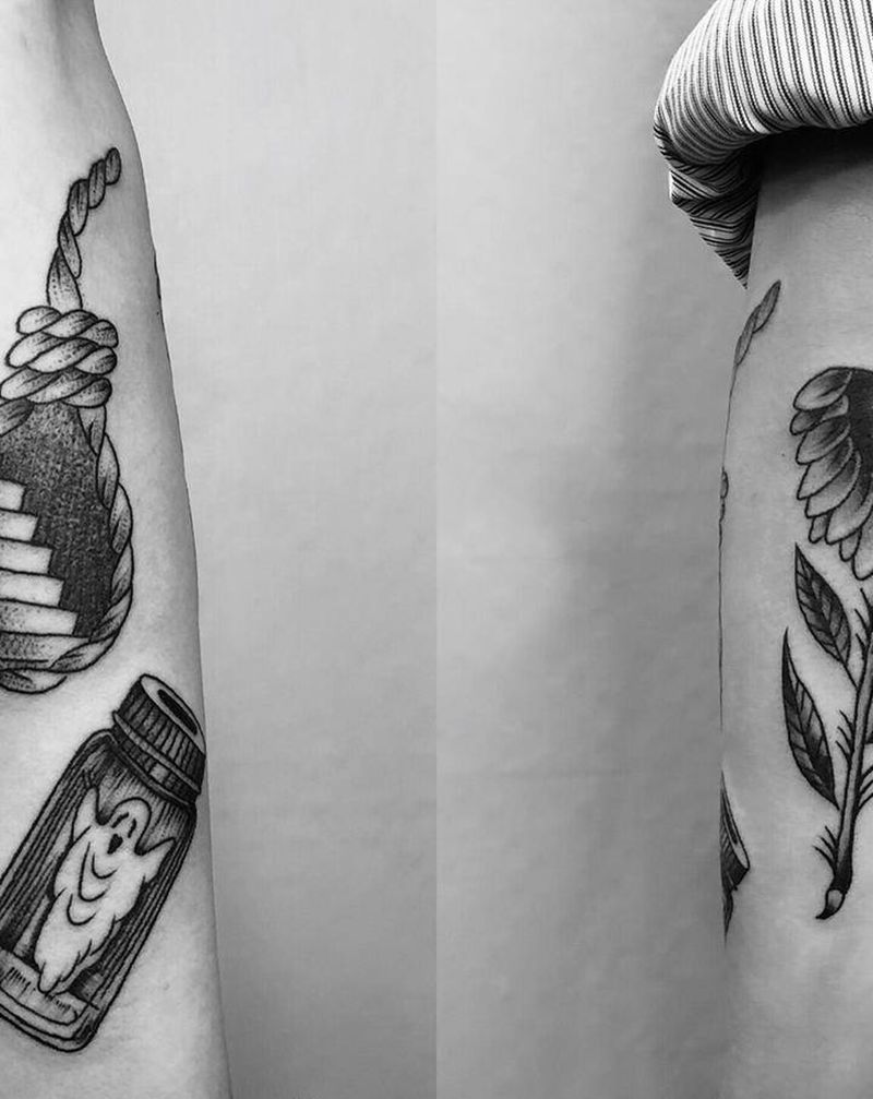 拼接纹身图片_手臂纹身图案