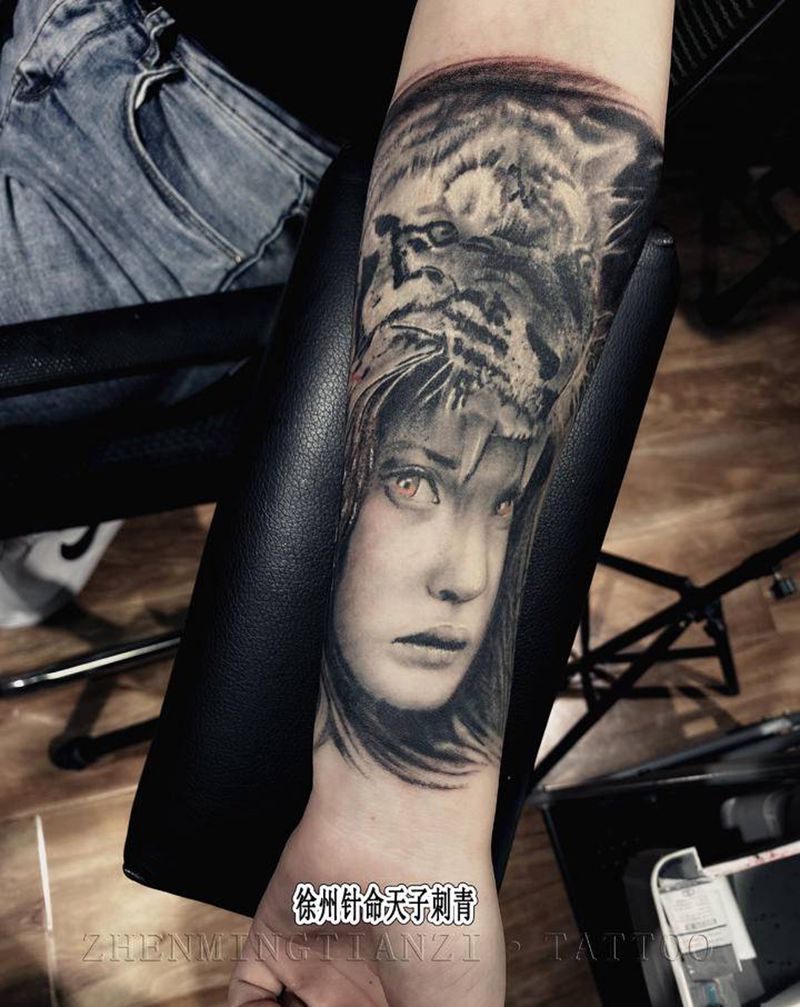 欧美小臂纹身图片_手臂欧美写实纹身图案