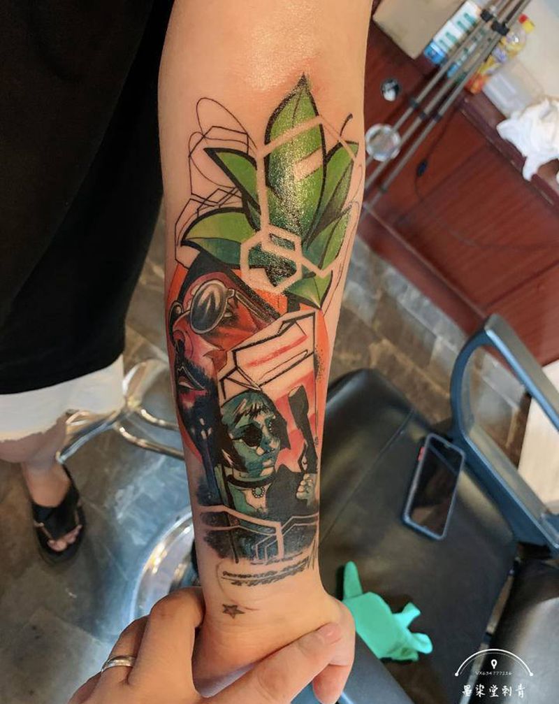 杀手不太冷纹身图片_手臂Old School纹身图案