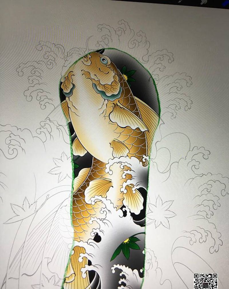 鱼纹身图片_新传统纹身图案