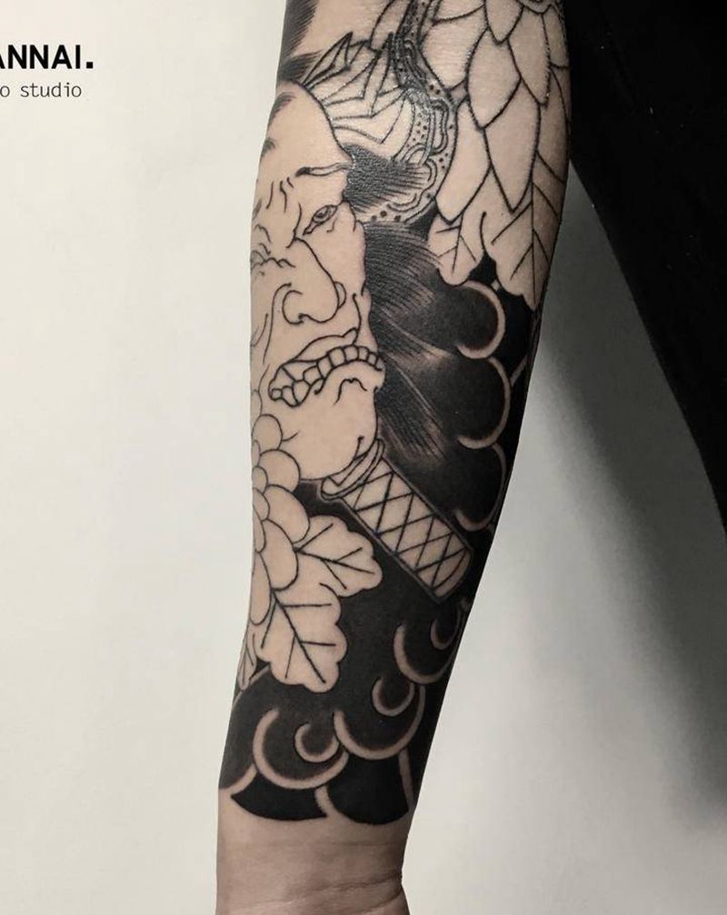 未完成纹身图片_手臂老传统纹身图案