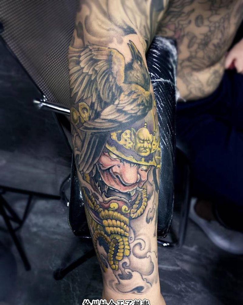 新传统未完成纹身图片_手臂新传统纹身图案