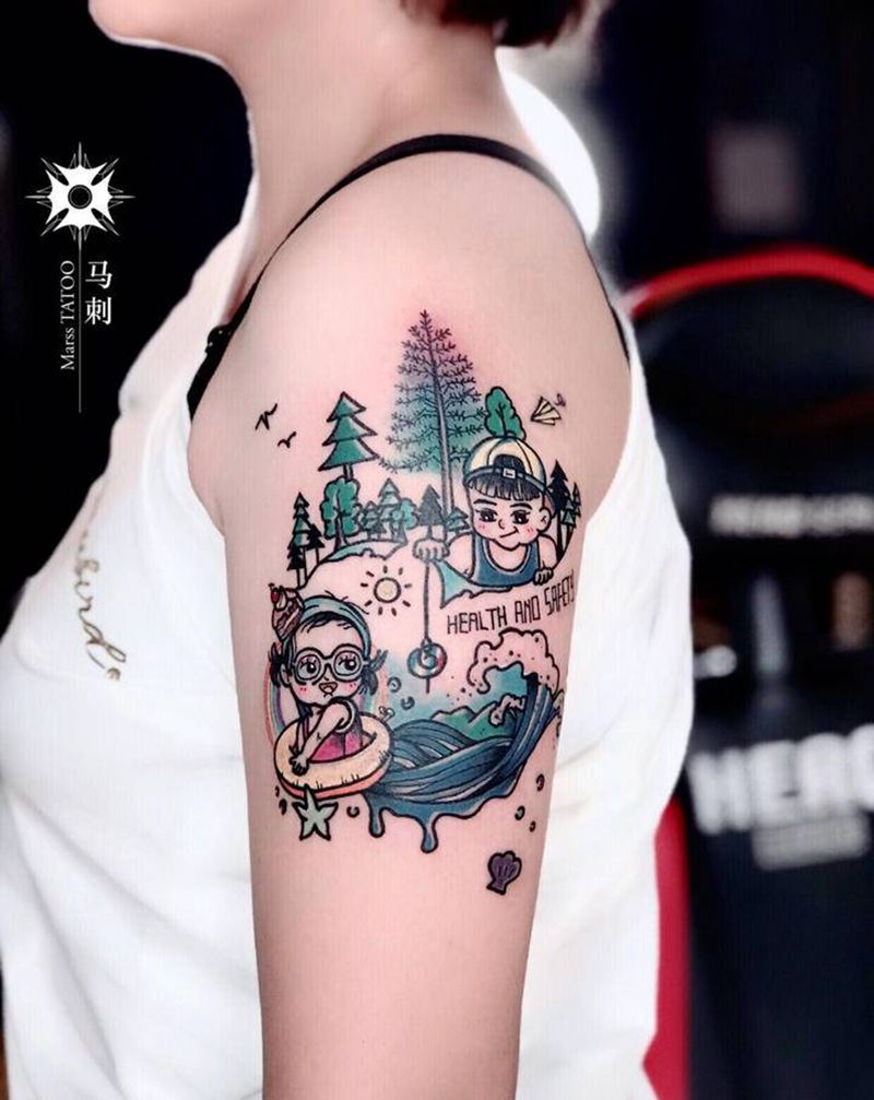 原创设计old school纹身图片_手臂纹身图案