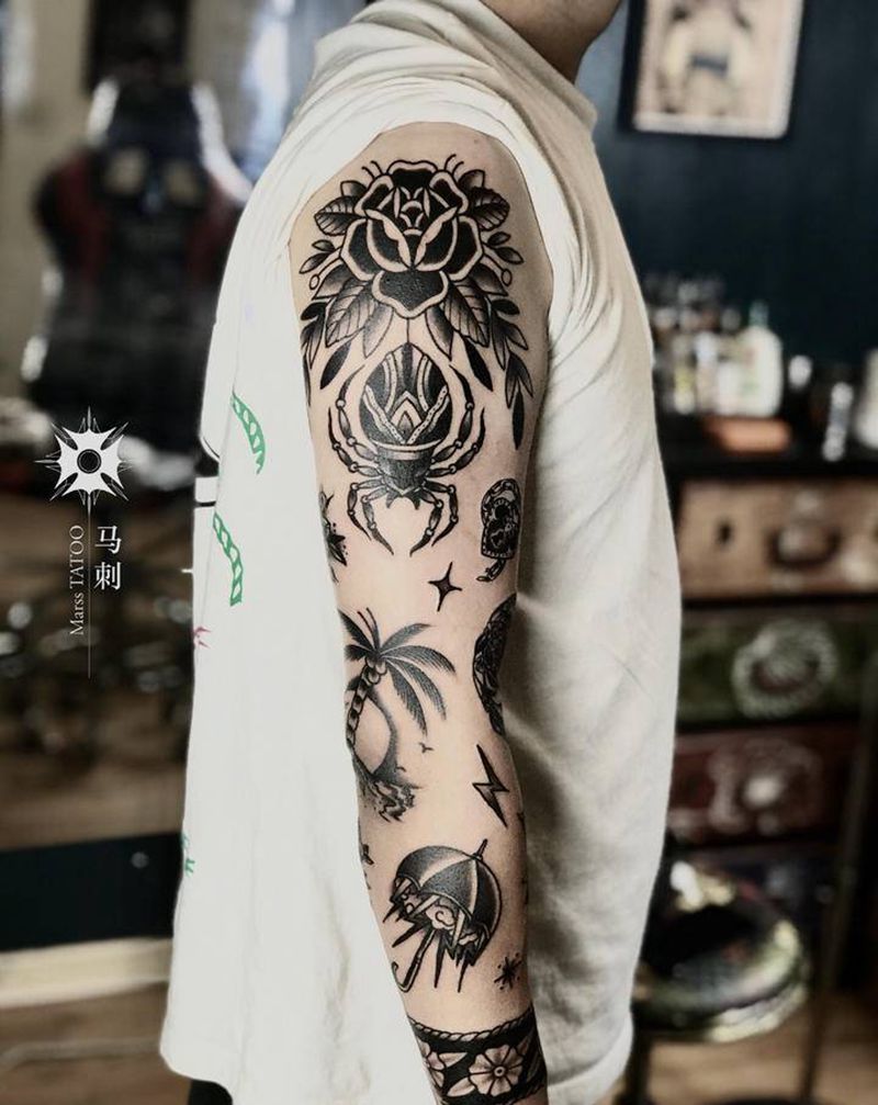 old school纹身图片_手臂纹身图案