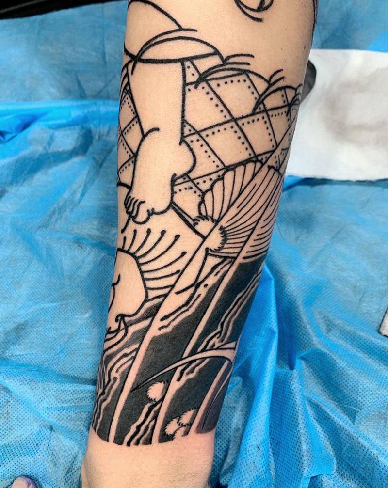 鬼若丸纹身图片_手臂老传统纹身图案