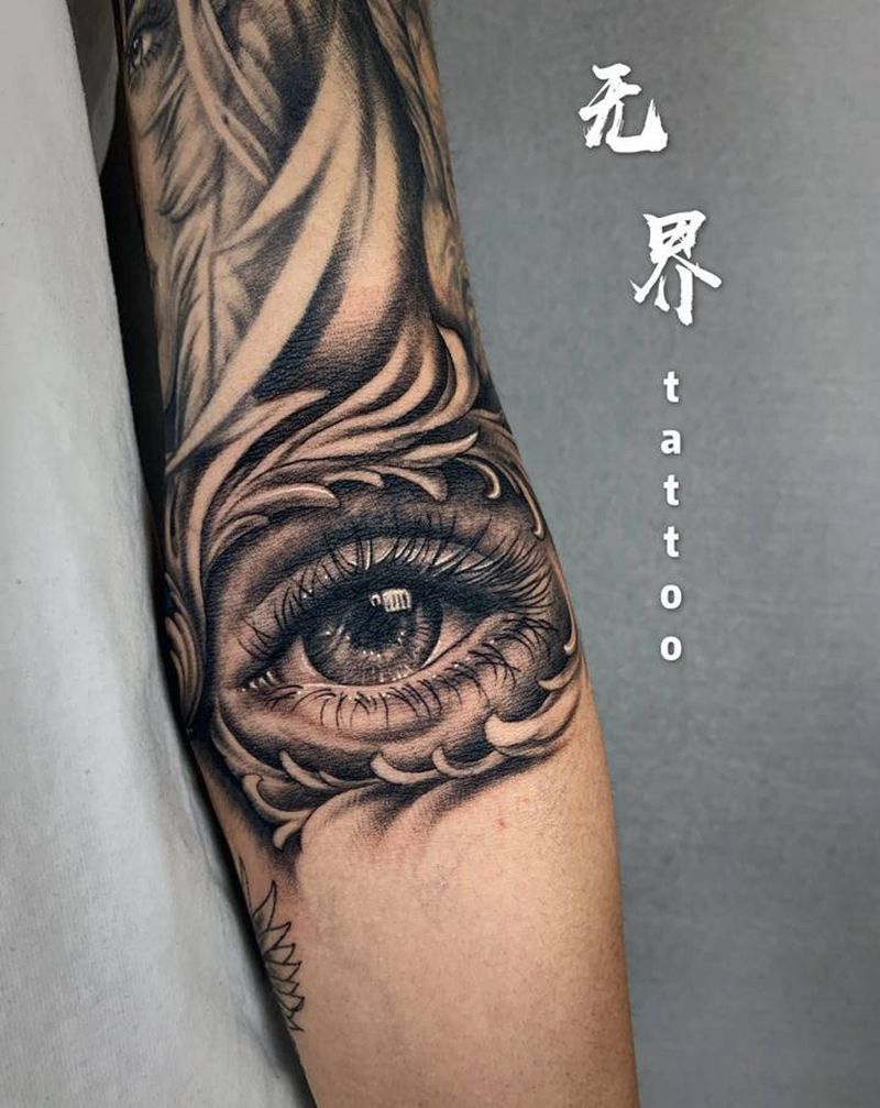 眼纹身图片_手臂欧美写实眼睛写实纹身图案