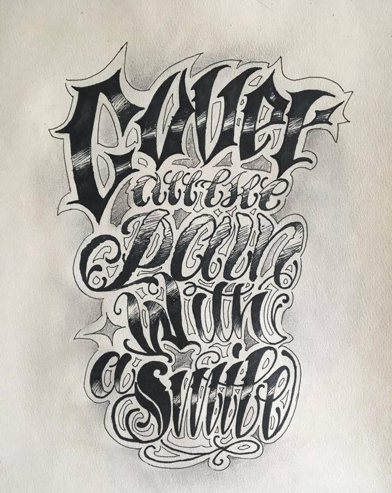 花体字手稿纹身图片_手臂花体字纹身图案