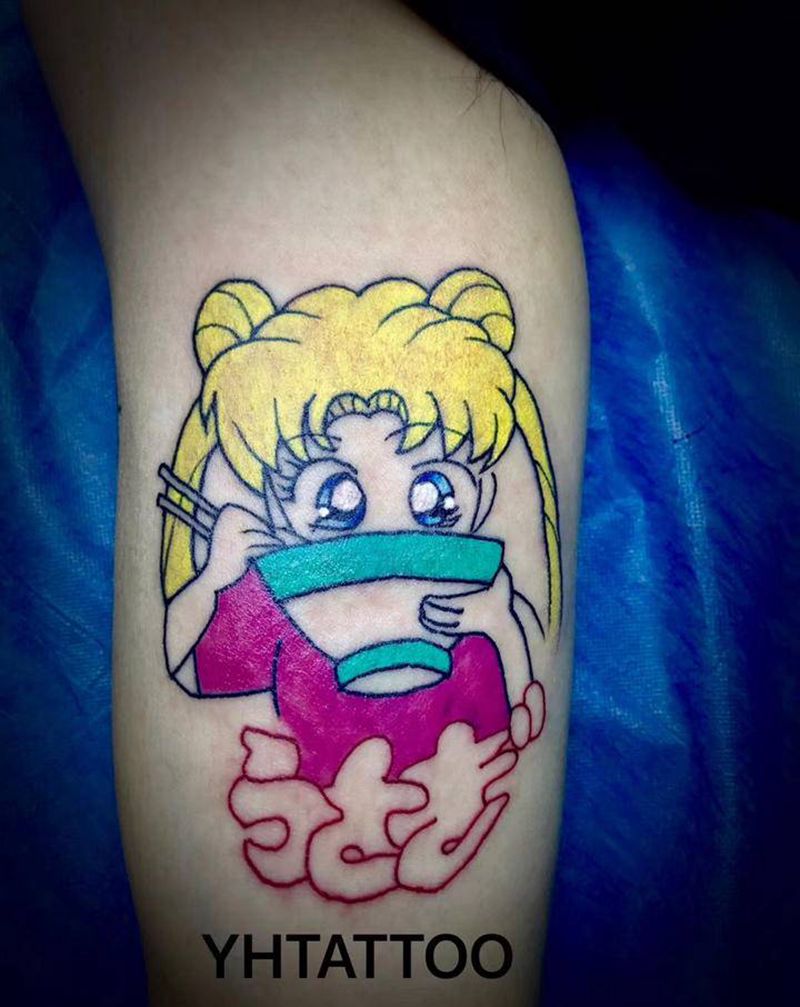 美少女战士纹身图片_手臂肩部水彩Old School纹身图案